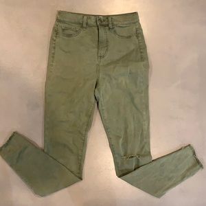 army green sneak peak high rise jeans